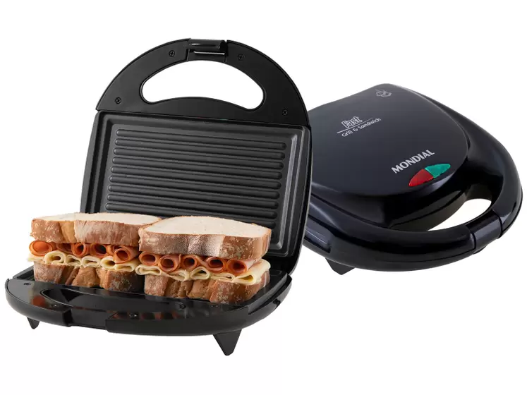 Sanduicheira Fast Grill e Sandwich, Mondial, Preto, 750W, 110V - S-12